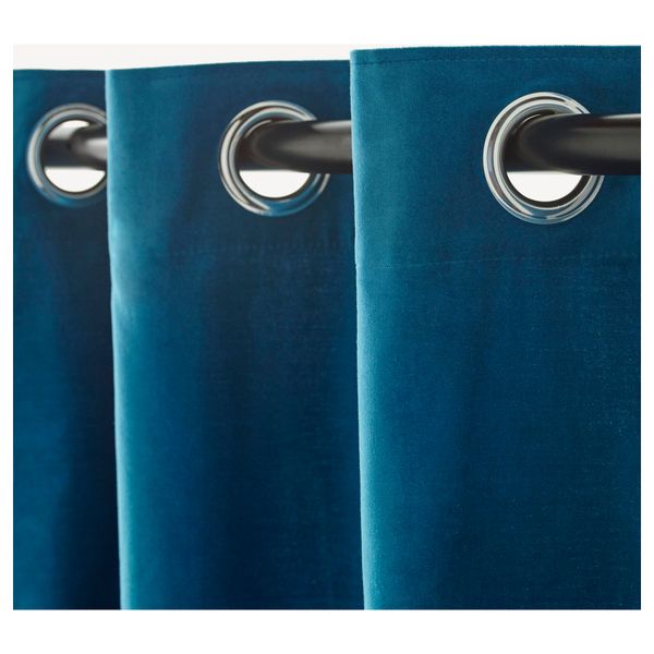 Гардины, 1 пара САНЕЛА, темная бирюза (140x300 см) - фото 2