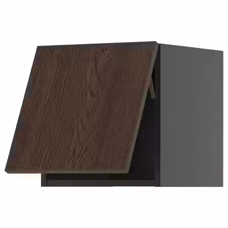 METOD Горизонтальный навесной шкаф - черно-серый/Sinarp коричневый 40x40 см