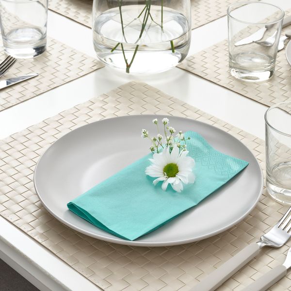 Салфетка бумажная, светлая бирюза 40x40 см IKEA FANTASTISK ФАНТАСТИСК 905.159.24 - фото 4