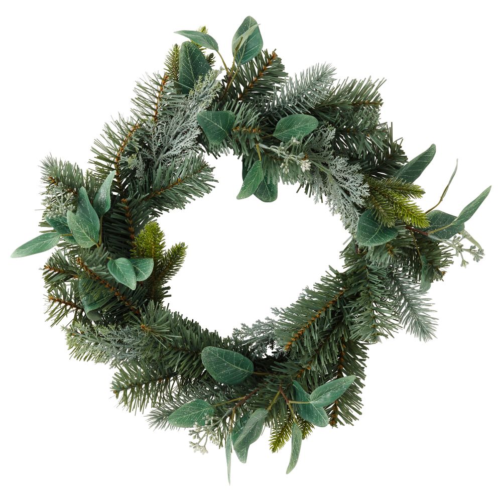 Искусственный венок СМИККА, зеленый (46 см) - фото 1