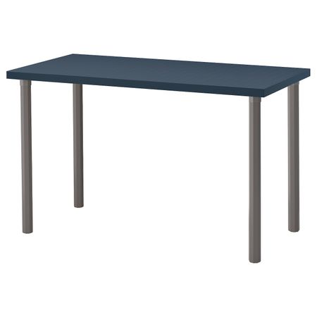 Стол, геометрический, синий серый 120x60 см IKEA ЛИННМОН / АЛЬВАРЭТ 092.224.93