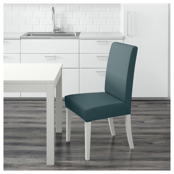 Стул, белый, Финнста бирюзовый IKEA ХЕНРИКСДАЛЬ 692.271.62 - фото 5