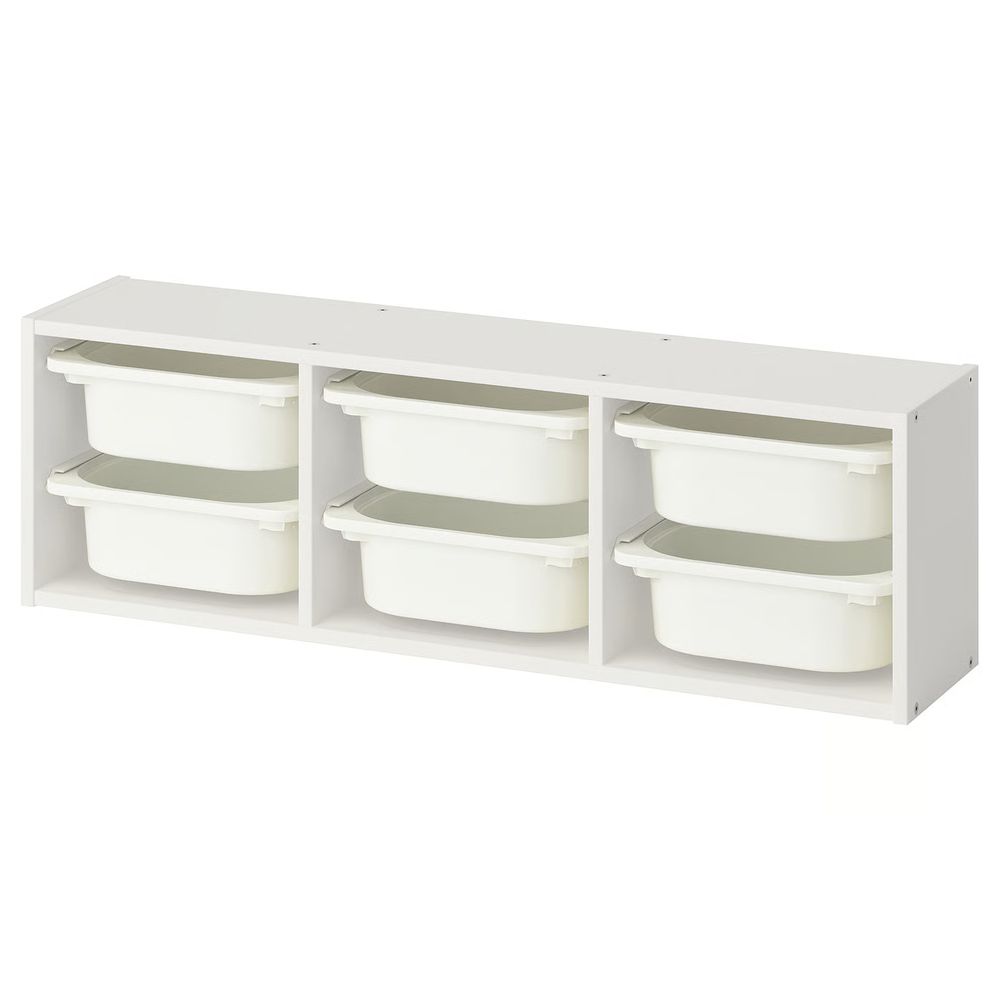 TROFAST Настенный модуль для хранения - белый/белый 99x21x30 см - фото 1