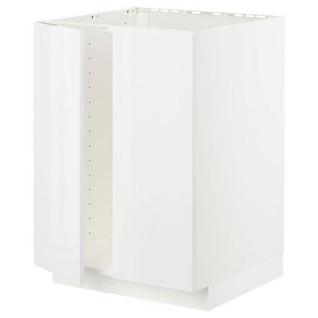 Напольный шкаф для мойки+2 двери, белый/Рингульт белый 60x60 см IKEA METOD МЕТОД 094.453.23