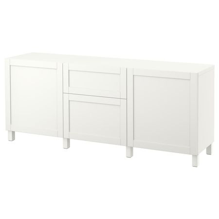 Комбинация для хранения с ящиками, ХАНВИКЕН/СТУББАРП белый 180x40x74 см IKEA BESTÅ БЕСТО 892.821.62