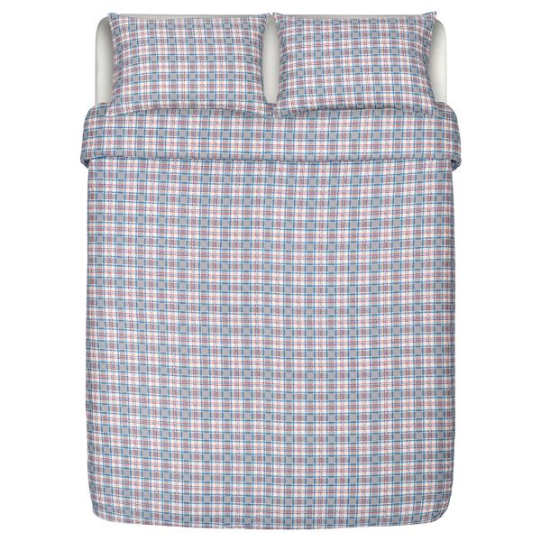Пододеяльник и 2 наволочки, белый синий/клетка 200x200/50x70 см IKEA SILESHÅR СИЛЕСХОР 405.313.99 - схема-чертеж с размерами