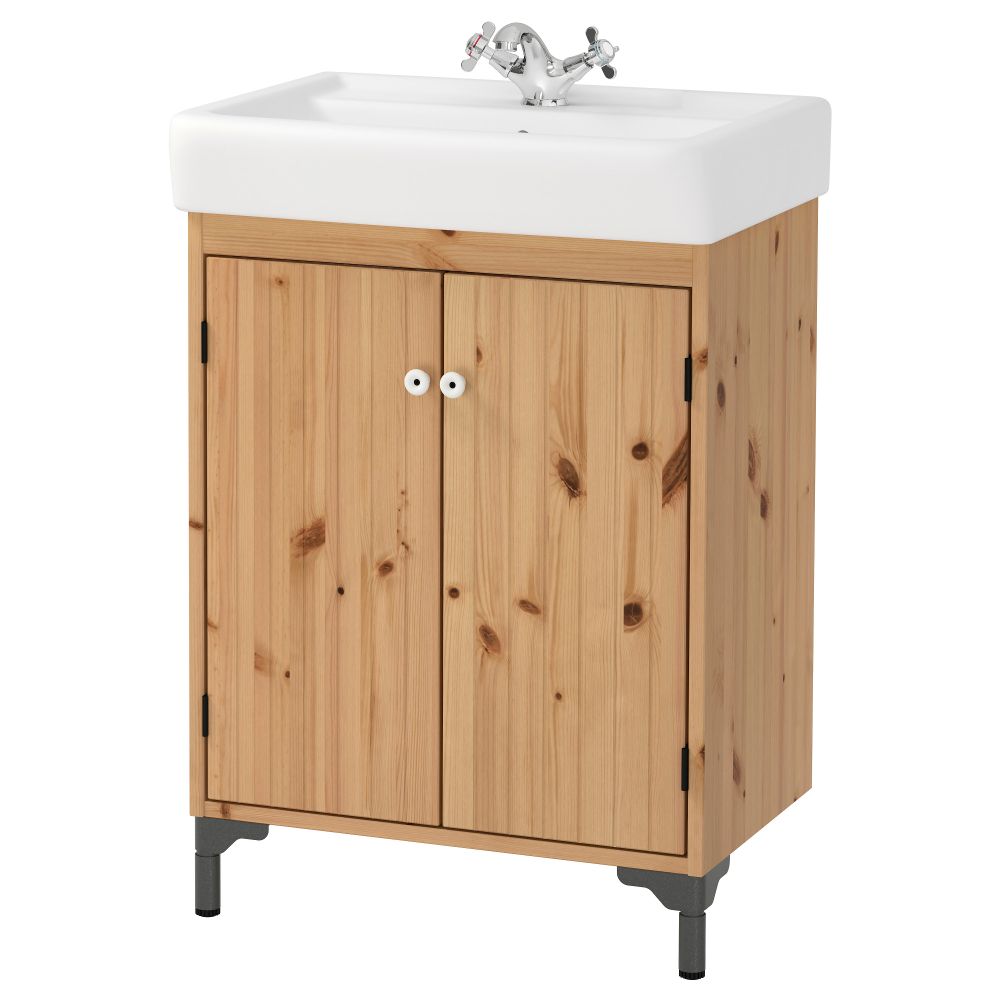 Шкаф под раковину с 2-мя дверцами СИЛВЕРОН / ХЭМНВИКЕН, светло-коричневый (60x45x91 см) - фото 1