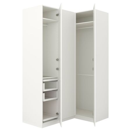Гардероб угловой, белый, Форсанд Марнардаль, 160/111x236 см IKEA ПАКС 892.518.01