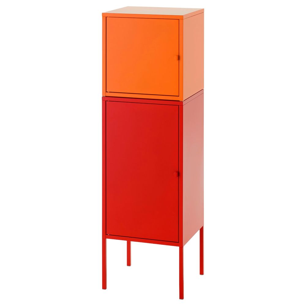 Комбинация для хранения, красный, оранжевый 35x117 см IKEA ЛИКСГУЛЬТ 392.440.40 - фото 1