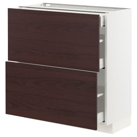 Напольный шкаф, 2 фасада, 3 ящика, 80x37 cm IKEA METOD МЕТОД, MAXIMERA МАКСИМЕРА 693.342.99