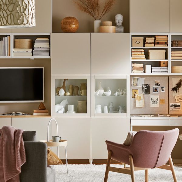 Комбинация для хранения + стеклянная дверц, белый Лаппвикен/светлый серо-бежевый прозрачное стекло 120x42x193 см IKEA BESTÅ - фото 4