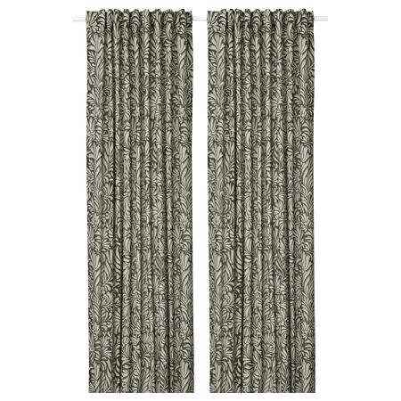Гардины, 2 шт., 145x300 см, темно-зеленый/лист IKEA TRÅGSPINNARE 405.319.26