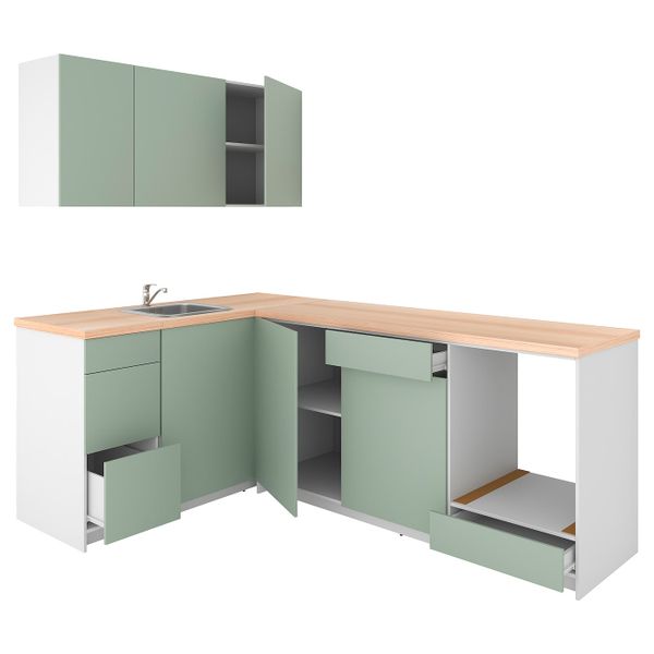 Кухня, серо-зеленый 160x240x220 см IKEA KNOXHULT КНОКСХУЛЬТ 094.091.79 - фото 1