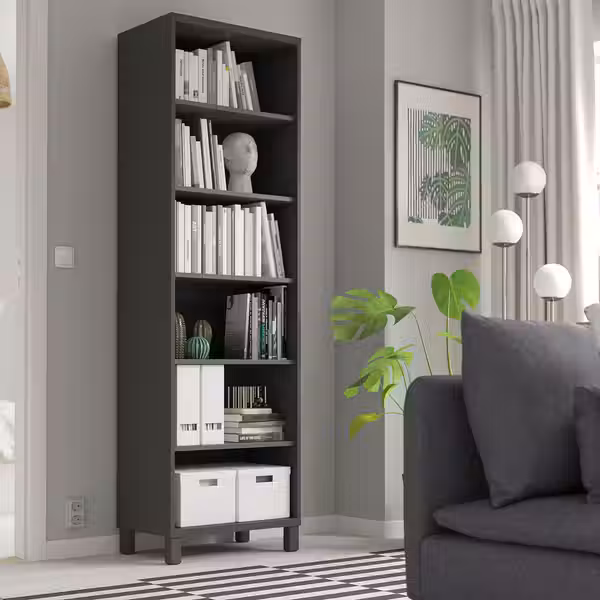 BESTÅ Шкаф - темно-серый 60x40x202 см - схема-чертеж с размерами