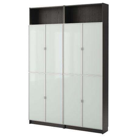 Стеллаж БИЛЛИ / МОРЛИДЕН, черно-коричневый (160x237x28 см)