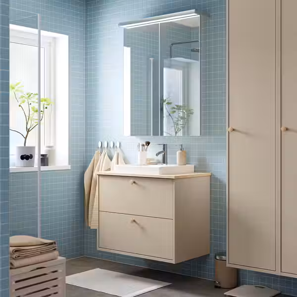 HAVBÄCK / ORRSJÖN ОРРШЁН Шкаф с ящиками/раковина/смеситель - фото 2