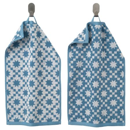 Полотенце, серо-синий темный, белый, 30x50 см IKEA PILGULDMAL 705.857.48