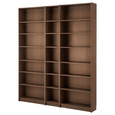 Стеллаж, коричневый ясеневый шпон 200x28x237 см IKEA BILLY БИЛЛИ 192.439.75