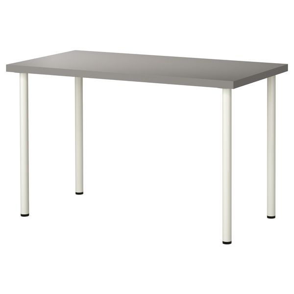 Стол ЛИННМОН / АДИЛЬС, серый, белый (120x60 см) - фото 1