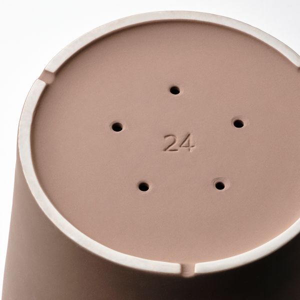 Горшок цветочный с поддоном, для дома, улицы коричневый, 24 см IKEA KLARBÄR 805.108.23 - фото 5