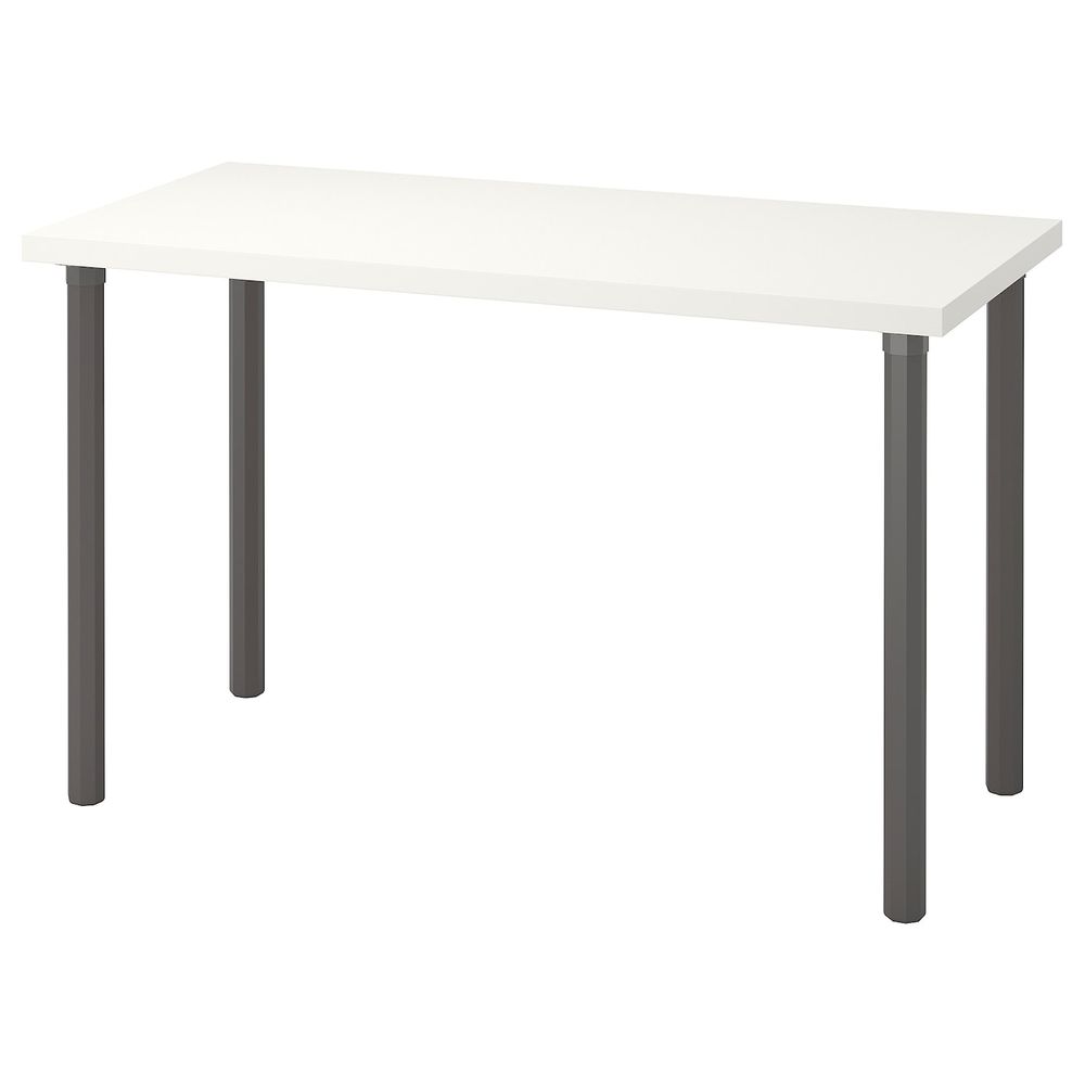 Стол, белый, серый 120x60 см IKEA LINNMON ЛИННМОН / ALVARET АЛЬВАРЭТ 692.794.67 - фото 1