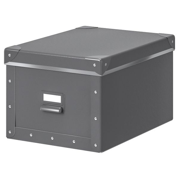 Коробка с крышкой, темно-серый 25x36x20 см IKEA ФЬЕЛЛА 703.956.68 - фото 1