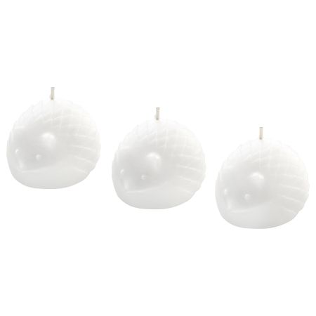 Неароматическая свеча формовая ВИНТЕР 2018, ёж, белый (4.5 см)