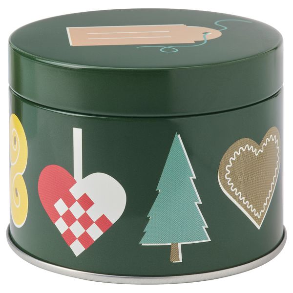 Банка с крышкой, Рождественские узоры разноцветный IKEA VINTER 2021 ВИНТЕР 2021 004.983.11 - фото 1