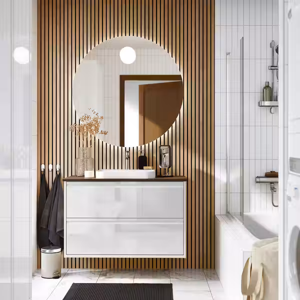 ÄNGSJÖN ЭНГШЁН / BACKSJÖN БАККШЁН Шкаф с ящиками/раковина/смеситель - фото 2