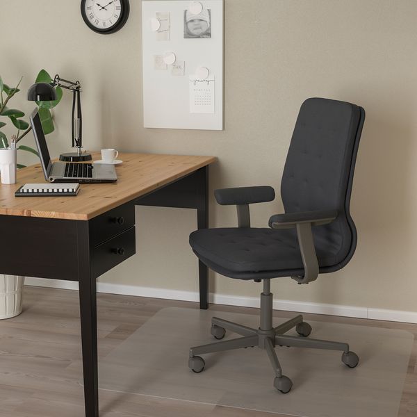 Конференц-стул, на колесиках, Naggen темно-серый IKEA MULLFHATTEFJÄLL ХАТТЕФЬЕЛЛЬET МУЛЛЬФЬЕЛЛЕТ 193.998.15 - фото 4