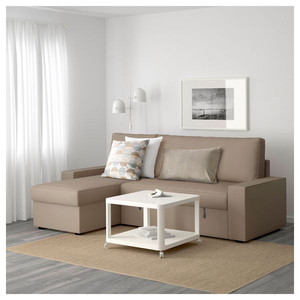 Диван-кровать с козеткой ВИЛАСУНД, Дансбу бежевый - фото 2