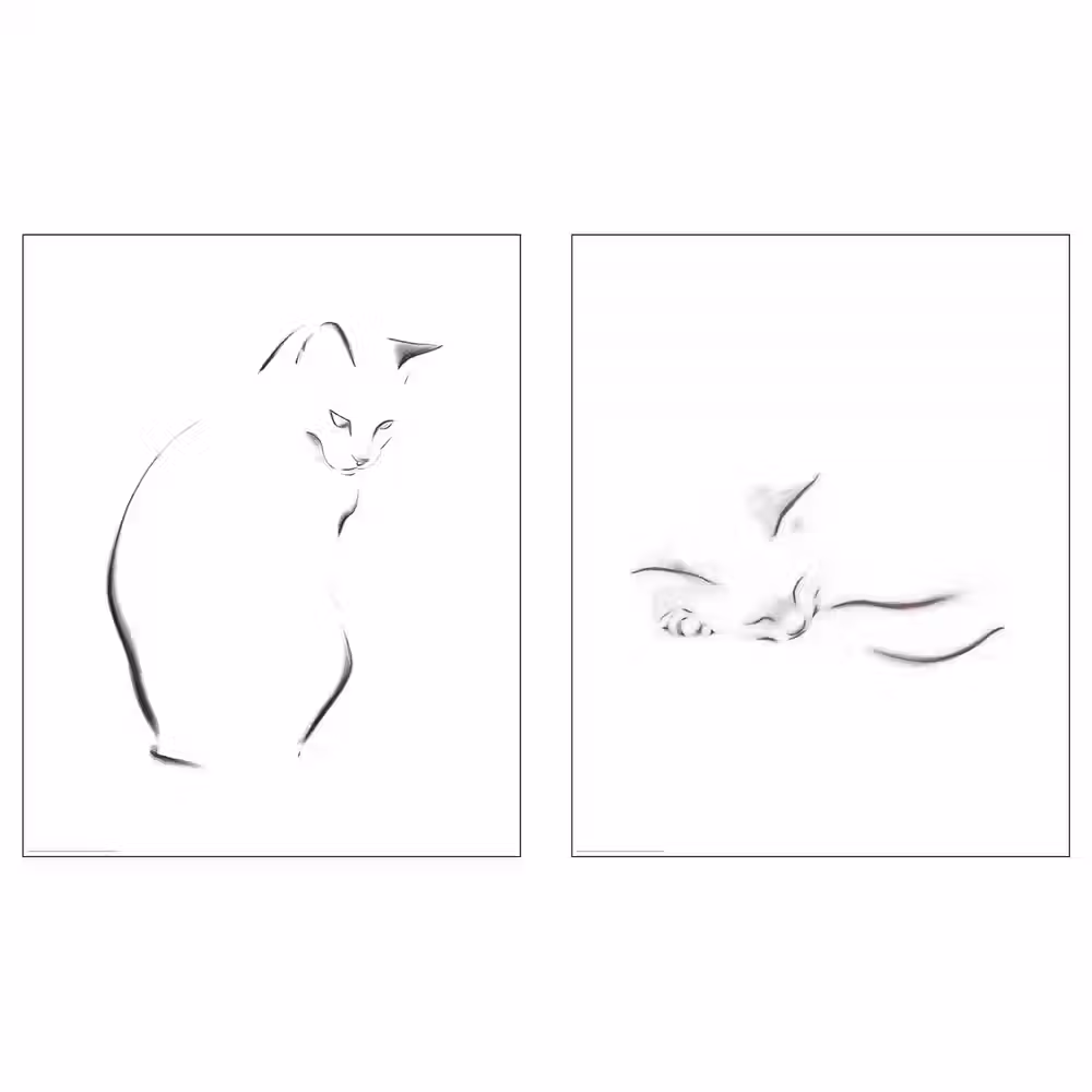 BILD Постер - Набросок кота 40x50 см - фото 1