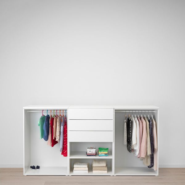 Гардероб, белый/Фоннес Саннидаль 240x57x123 см IKEA OPPHUS ОПХУС 092.521.16 - схема-чертеж с размерами