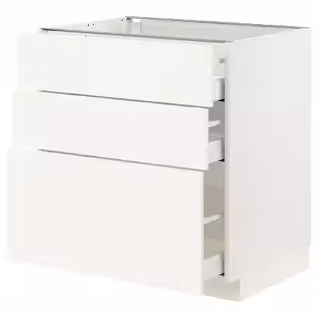 METOD / MAXIMERA Напольный шкаф с 3 ящиками - белый/Vallstena белый 80x60 см