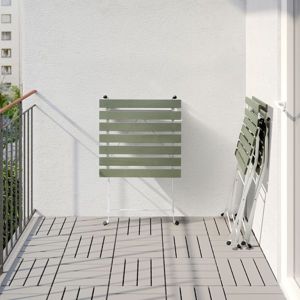 Стол + 2 стула, для сада, белый, зеленый, Kuddarna серый IKEA TÄRNÖ ТЭРНО 894.907.69 - фото 3