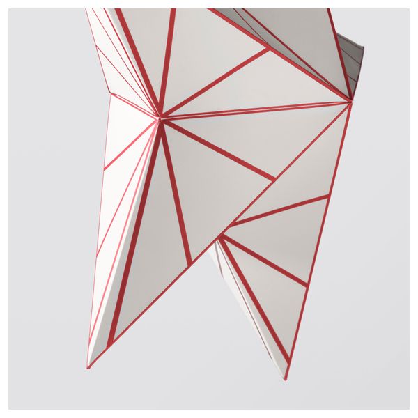 Абажур СТРОЛА, белый, красный (58 см) - схема-чертеж с размерами