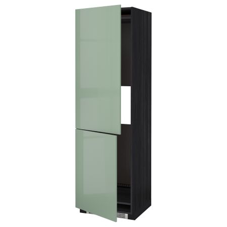 Высокий шкаф для холодильника или морозильник МЕТОД, черный, Калларп светло-зеленый