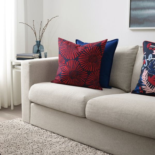 Чехол на подушку, темно-синий/красный 50x50 см IKEA STJÄRNTULPAN СТЭРНТЮЛЬПАН 904.474.40 - фото 4