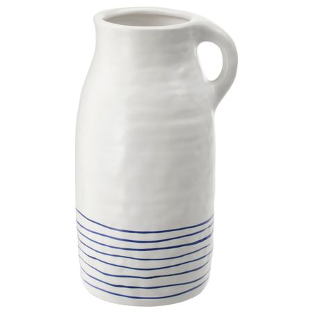 Ваза, керамика белый/синий, 30 см IKEA ГОДТАГБАР 304.367.41