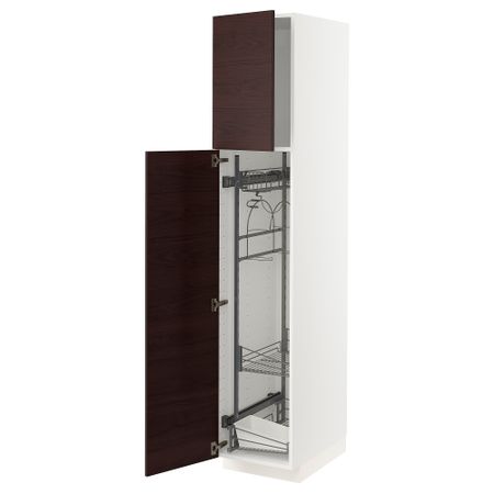 Высокий шкаф с отделением для аксессуаров для уборки, 40x60x200 cm IKEA METOD МЕТОД 794.639.31