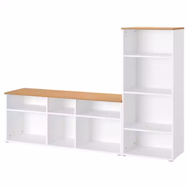 SKRUVBY Шкаф для ТВ, комбинация - белый 216x38x140 см - фото 1