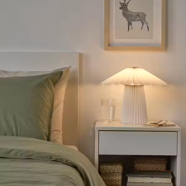 KUDDLAVA КУДДЛАВА Лампа настольная - плиссе белый 28 см - фото 2