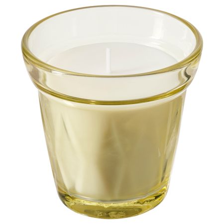 Ароматическая свеча в стакане, Кладовая/желтый 8 см IKEA VÄLDOFT ВЭЛЬДОФТ 304.475.13