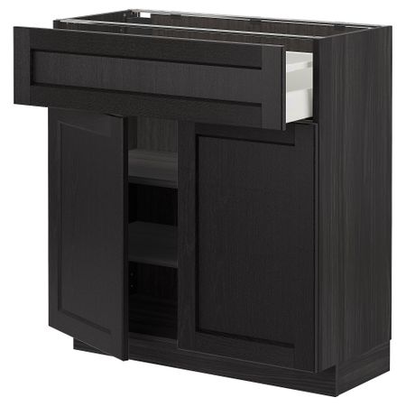 Напольный шкаф с ящиком, 2 дверцами, 80x37 cm IKEA METOD МЕТОД, MAXIMERA МАКСИМЕРА 294.562.16