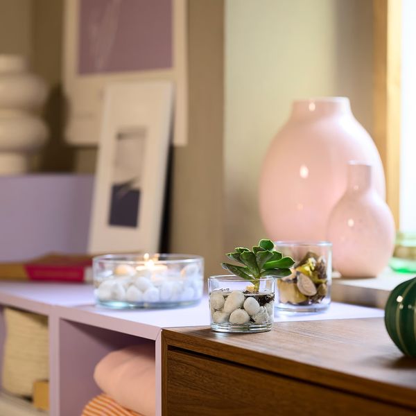 LOTSFÅGEL ЛОТСФОГЕЛЬ Ароматич свеча в стакане, 3 фитиля - схема-чертеж с размерами