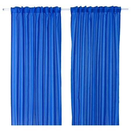 Гардины, 1 пара ВИВАН, темно-синий (145x300 см)