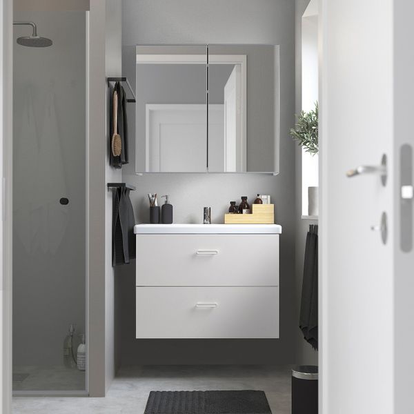 Комплект мебели для ванной, 6 предм., белый/ПИЛКОН смеситель 84x43x65 см IKEA FISKÅN ФИСКОН / TVÄLLEN ТВЭЛЛЕН 894.308.98 - фото 2