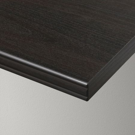 Полка навесная, коричнево-чёрный/хромированный 120x30 см IKEA BERGSHULT БЕРГСХУЛЬТ / PERSHULT ПЕРСГУЛЬТ 192.907.64