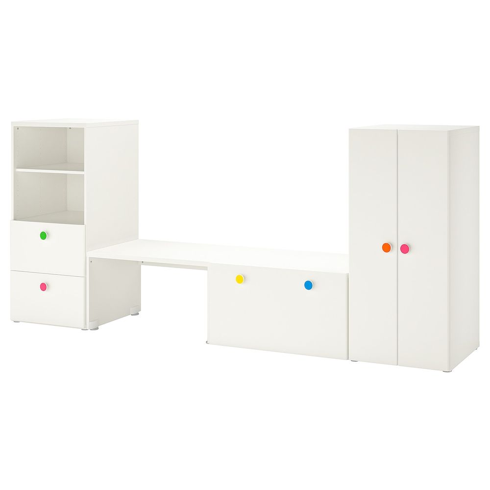 Комбинация для хранения со скамьей, белый 300x50x128 см IKEA СТУВА / ФОЛЬЯ 292.751.26 - фото 1
