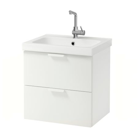 Шкаф для раковины с 2 ящиками, 63x49x64 см, белый IKEA GODMORGON ГОДМОРГОН 890.234.99